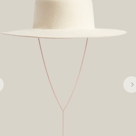 NWT ALLSAINTS Bolero Wide Brim Wool Hat with Adjustable Chain - Picture 4 of 7